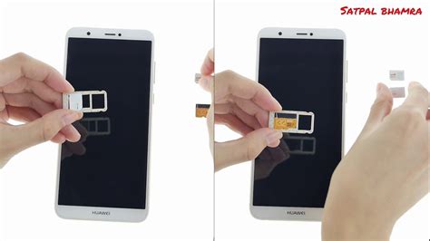 how to insert sim card and memory card in huawei p smart slot